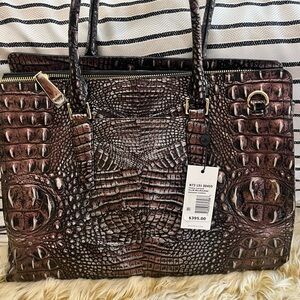 Brahmin Brown Crocodile Embossed Tote